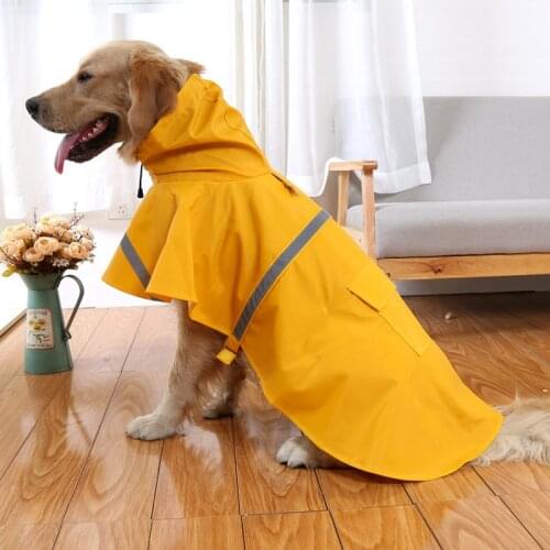 Large dog raincoat waterproof clothes for big dog coat costume Golden Retriever Labrador dog raincoat hooded Pet Clothes