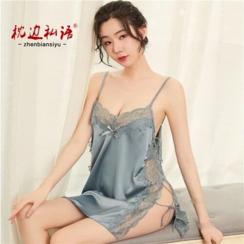 Erotic Bandage Lace Sexy Suspenders Dresses Women Temptation Backless Sex Nightdress Perspective Exotic Lingerie Set Nightwear