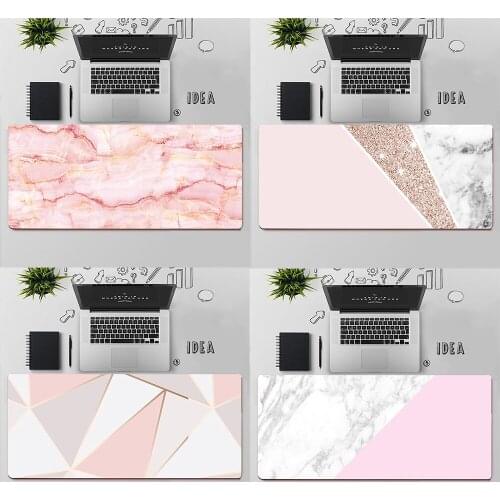 Gaming Mouse Pad Large Mouse Pad PC Gamer Computer Mouse Mat Big Mousepad Keyboard Desk Mat Pink Rose Gold Marble XXL Mause Pad