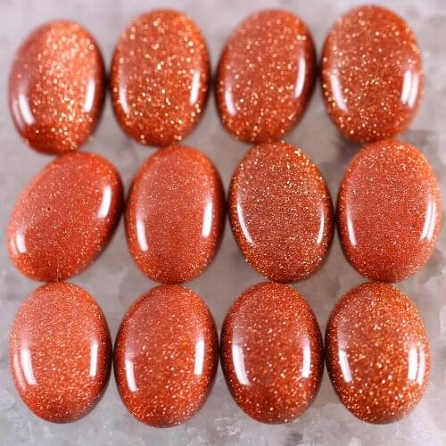 16x12MM Oval CAB Cabochon Natural Stone Beads Gold Sandstone For Jewelry Making Necklace Pendant Bracelet Earrings 10Pcs K1543