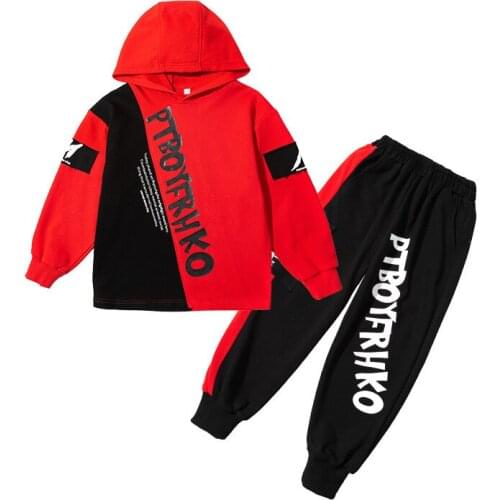 Childrens clothing boys 2pcs suit set hooded sweater coat + trousers new spring/autumn middle-aged childrens suit