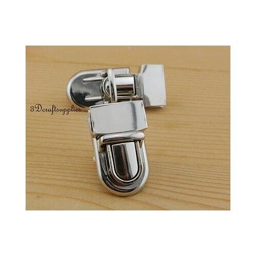 Purse lock wallet Thumb latch tongue clasp silver 1 inch x 1 1/2 inch N7