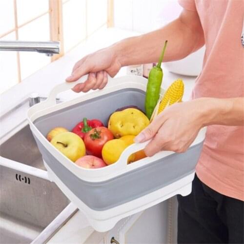 Creative Vegetable Fruit Drain Basket Foldable Portable Strainers Camping Fishing Kitchen Bath Cleaning Tools Washing Basket