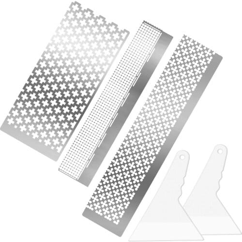 3 Pieces Diamond Painting Ruler Stainless Steel Diamond Mesh Ruler, 3 Styles of 599, 520 and 699 Blank Grids with 2 Pieces Diamo