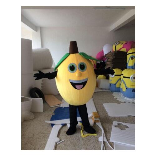 Adult Size Cute Yellow Lemon Mascot Costume Furit Lemon Costume Christmas Birthday Party Fancy Dress Free Shipping