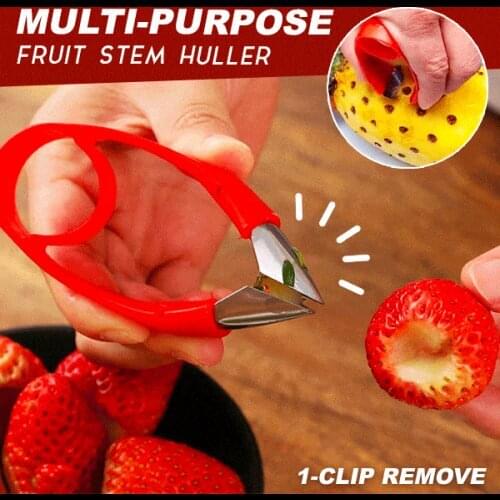 Multi-Purpose Strawberry Huller 1-Clip Fruit Stem Remove Cuisine Kitchen Gadgets Accessories