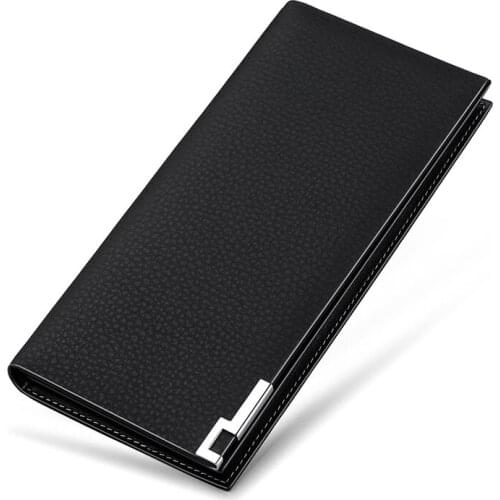 Genuine Leather Men Wallet Fashion Design Sequined Phone Credit Card Holder Wallet