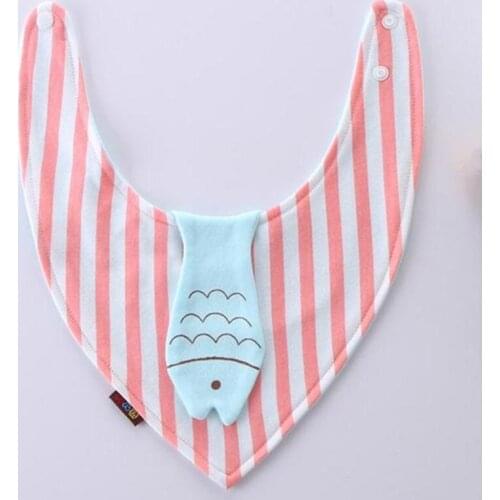 Cartoon Fox Chick Baby Bibs Reusable Washable Cotton Baby Feeding Smock Scarf Adjustable Infant Bibs