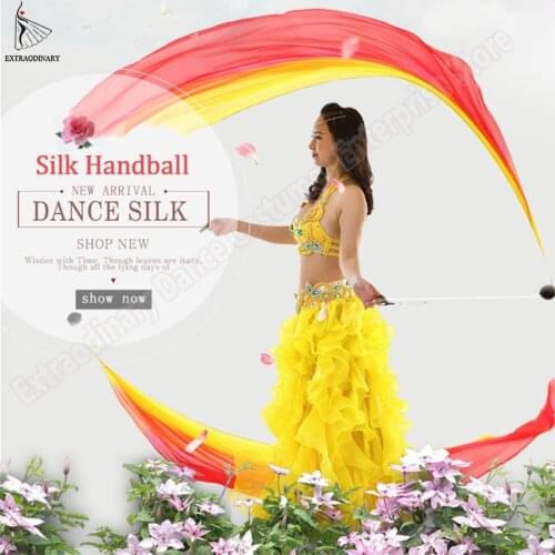 New Belly Dance Hand Props Poi Silk Veils Thrown Balls Stage Performance Hand Thrown Scarf Shawl Accessories Veils
