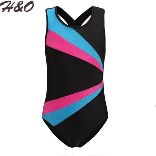 3-10Y Girls Ballet Dance Dress Stitching Color Sleeveless Ballet Tutu Child Gymnastic Leotards Ballet Costumes Dancewear Clothes