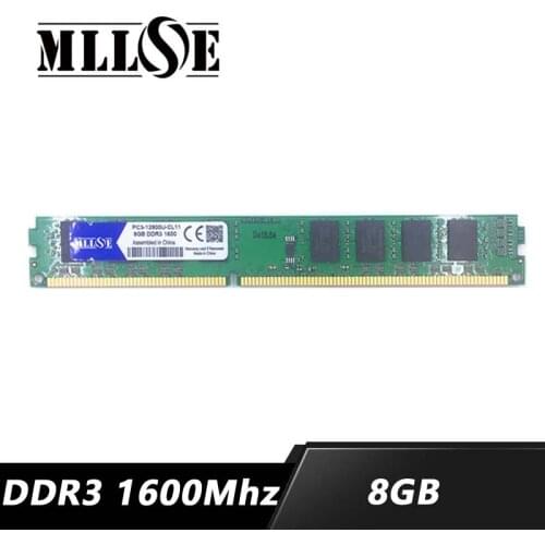MLLSE Memory RAM DDR3 8GB 1600 1600mhz PC3-12800U PC3-12800 Desktop Computer PC RAM Memory Memoria DIMM 8G