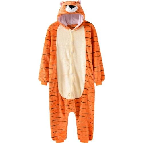 Animal Onesie Tiger Kigurumis Pajamas Unisex Men Women Adult Cartoon Overalls Party Suit Flannel Soft Warm Cool Funny Sleepwear