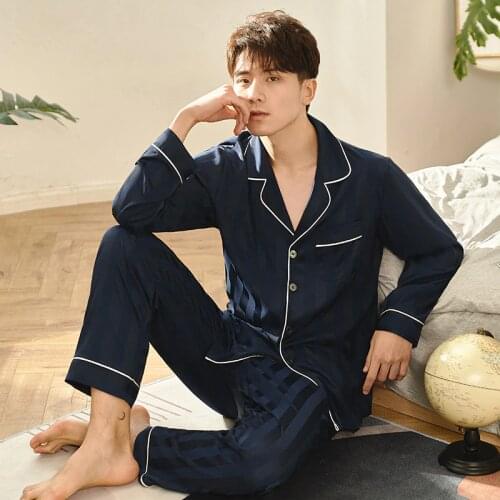 Summer Men Pyjama Set Print Satin Men Pajama Suit Short Sleeve Shorts Silk Pajama Man Sleepwear Spring Pajama Male Nightgown XXL