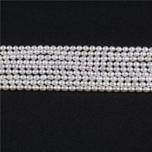 Wholesale 6-7mm rice shape A grade fresh water pearl strands for factory price