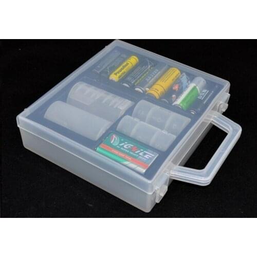 Transparent Plastic AA AAA C D 9V Hard Plastic Battery Storage Box Battery Case Holder Big Size
