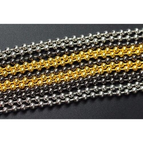 Tigofly 3m 3 Colors Fly Tying Steel Bead Chain Beads 4mm Eyes Fly Fishing Tying Beads Eyes Accessories Materials
