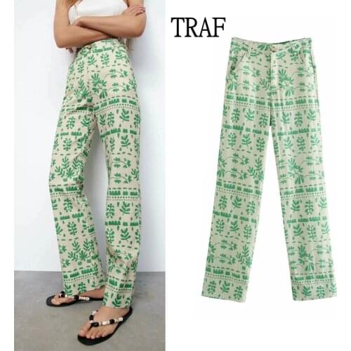 Женские льняные брюки TRAF China At AliExpress