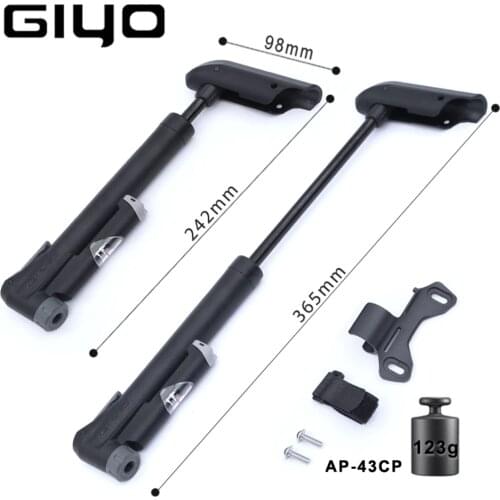 Bike Pump GIYO GP-41S/61S Made in Taiwan Bicycle Air Cycling Accessories Pressure Gauge Mountain Mini (A/V) (F/V)