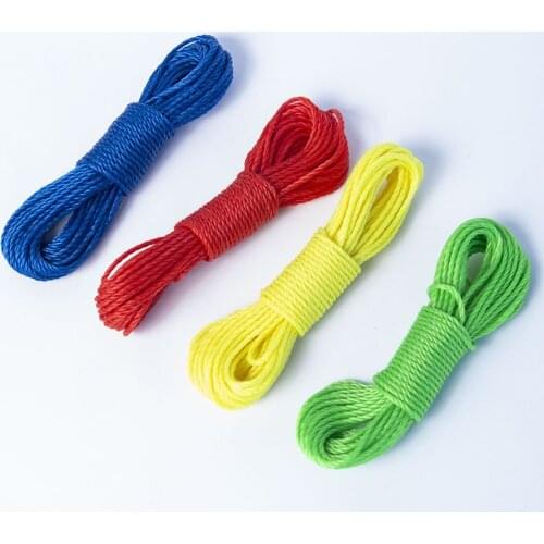 10m Clotheslines Nylon Rope Strong Windproof Laundry Hanger Rack Washing Dryer Rope Line Outdoor Travel Home Garden Supplies