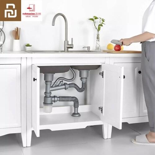 Youpin Submarine Kitchen Sink Strainer Drain Hose Vegetable Basin Deodorant Drain Pipe Single / Double Sink Drain Set