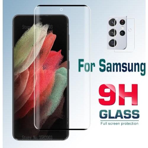 Camera Protective Glass For Samsung Galaxy S21 Ultra 3D Tempered Glas Samsun S 21 Plus 5G S21+ Full Curved Screen Protector Fil