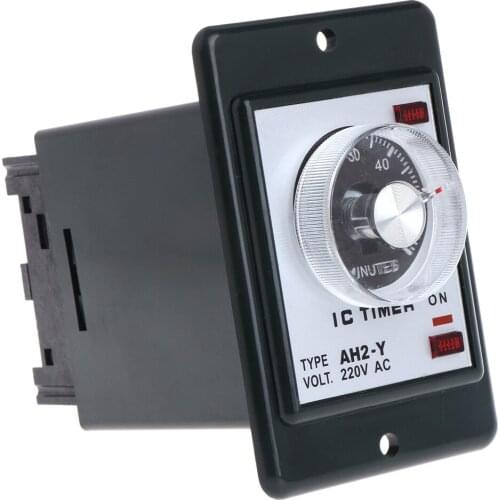 0-60 seconds/minutes Power On Delay Timer Time relay w socket base AC 220V AH2-Y Drop Ship Support