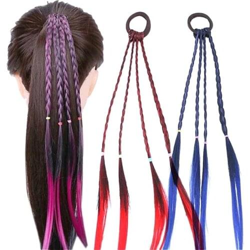 1@# New Cute Girls Elastic Hair Rope Rubber Bands Braides Hair Accessories Wig Ponytail Hair Ring Twist Braid Rope Hair Braider