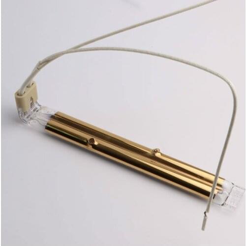 1KW elbow right angle semi-gold plating infrared heating twin tube for TPS sintering furnace and IR lamp