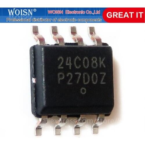 10PCS AT24C08 AT24C08BN SOP8 SOP 24C08 SMD New original In Stock
