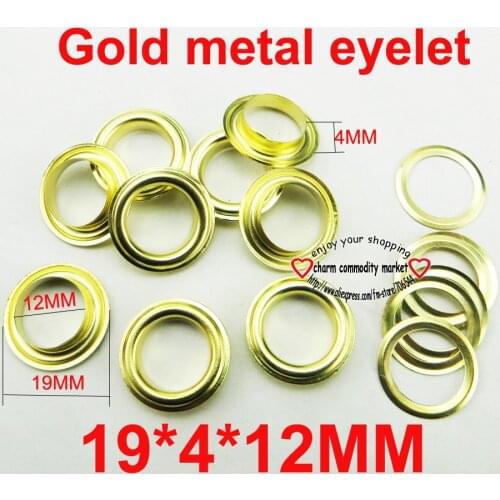 100PCS 19*4*12MM gold METAL EYELETS button sewing clothes eyelet accessories ME-037