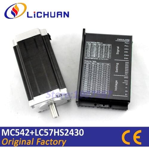 LICHUAN nema23 2phase stepper motor and controller kit 2.6Nm driver MC542 motor LC57HS2430 cnc 2 axis stepping China supplier