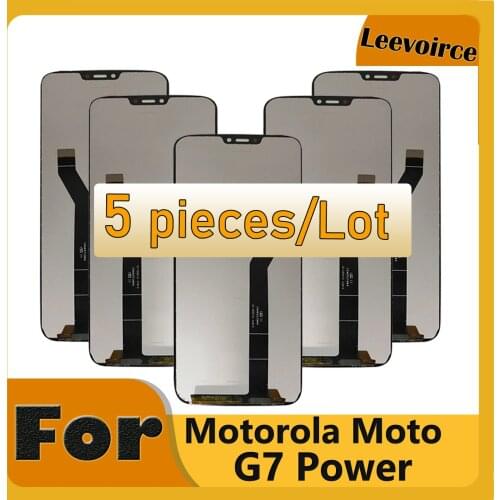 5 Pieces 6.2 Inch LCD For Motorola Moto G7 Power XT1955 LCD Display Touch Screen Sensor Panel Digitizer Assembly Replacement