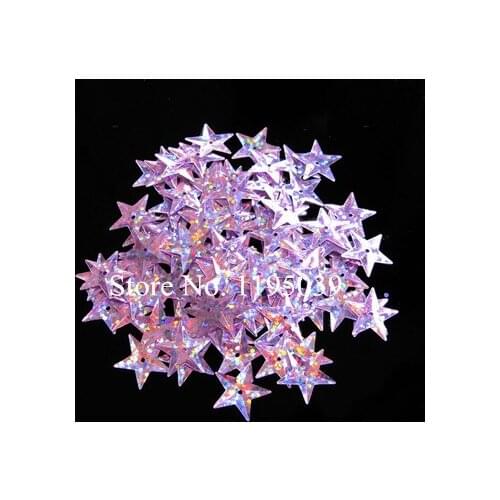 50g/lot 15mm Star Sequins Cup Loose Paillettes Wedding Crafts Kids DIY Accessories With 1 Middle Hole Laser Lila Light Pink