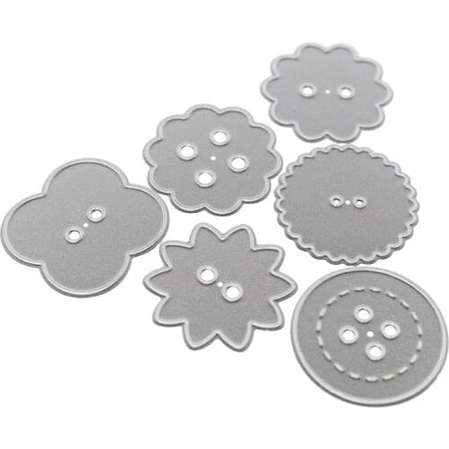 6pcs/set Button Cutting Dies Metal Cutting Dies For Scrapbooking Card Album Decoration Craft Die Cutting Stencil