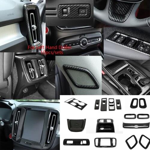 For Volvo XC40 XC 40 2019 2020 2021 Interior Accessories Window Switch Cover Trim Gear Shift Water Cup Holder AC Outlet Trims