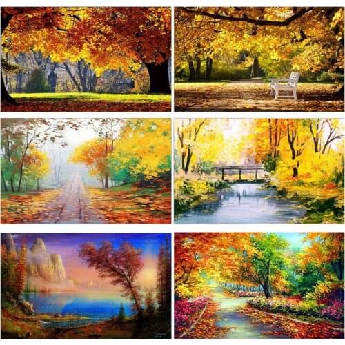 Diamond Mosaic Landscape Pictures Rhinestone Diamond Embroidery Scenic Full Round Diamond Painting Cross Stitch Home Decor