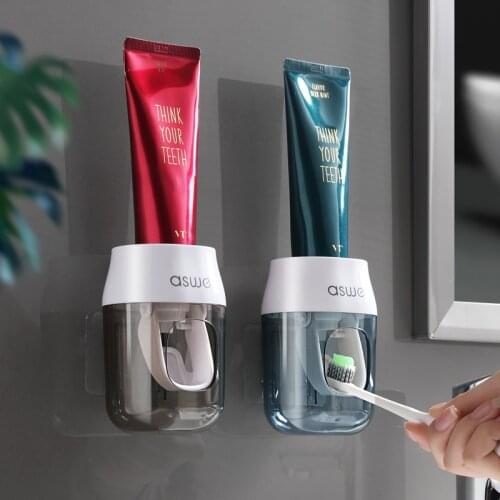 Nordic Style Automatic Toothpaste Dispenser Wall Mount Toothpaste Dispenser Squeezer Storage Rack Bathroom Accessoriest Set
