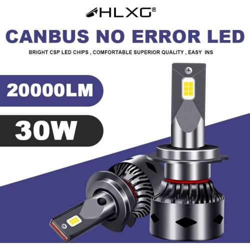 HLXG h7 H1 H8 H9 h11 led 20000LM 6000K canbus Car lamp LED Headlight moto led 12V HB3 9005 9006 HB4 mini led h4 bulb fog light