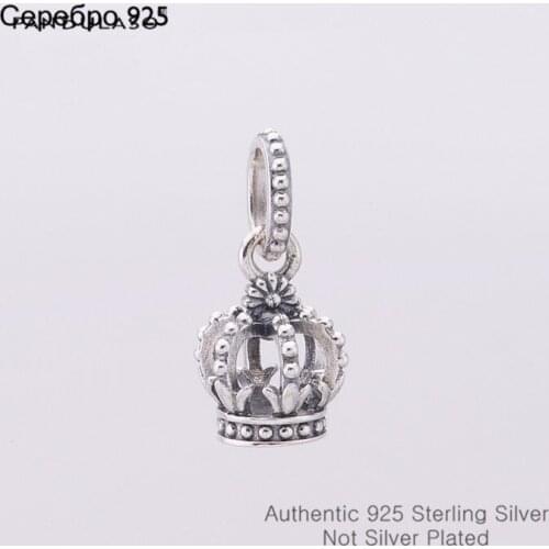 925 Sterling Silver Jewelry Charms Bead Fits European Charm Bracelet & Choker & Necklace Crown Dangle Bead Women DIY Jewelry