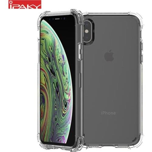For iPhone XS Case IPAKY for iPhone 6 6s 7 8 Plus PC Back TPU Bumper Hybrid Transparent Shockproof Airbag for iPhone XS MAX Case