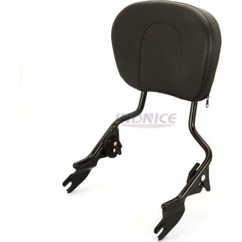Black Sissy Bar Upright Passenger Backrest with Pad for harley Touring Road King FLHR Glide Ultra 2009-2017