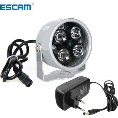 ESCAM CCTV LEDS 4 array IR led illuminator Light CCTV IR Infrared waterproof Night Vision For Security Camera use 12V 2A power