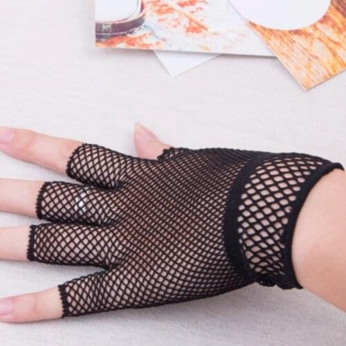 Short Fishnet Half Finger Gloves Nightclub Party Role-playing Costume Punk Sexy Lace Gloves MS Sex Toys Adult Erotic Accessories