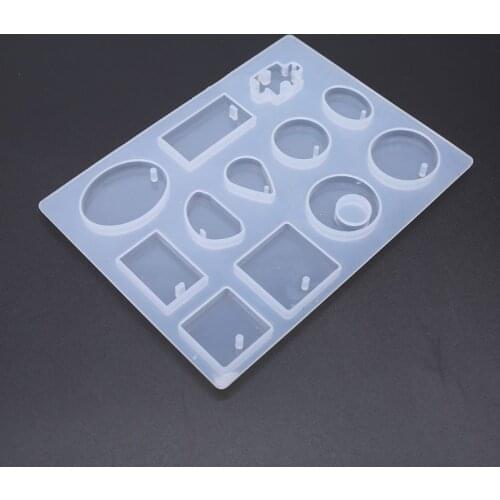 Crystal Epoxy Necklace Pendant Silicone Mold DIY Handmade Ornament Water Drop Square Ellipse Irregular Jewelry UV Resin Molds