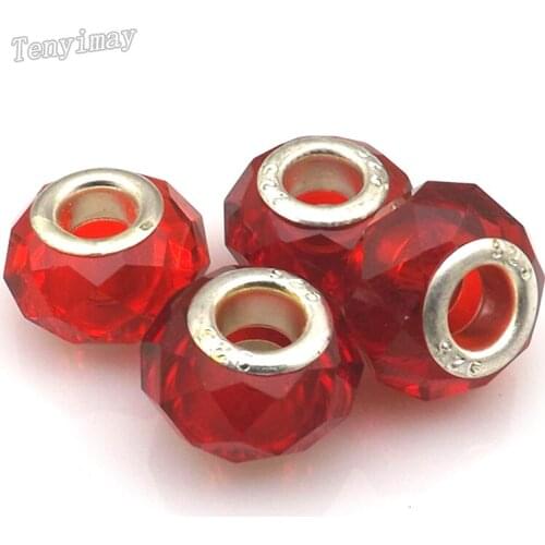 Fashion Accessory Red Faceted Glass Beads Fit DIY 100pcs/Lot