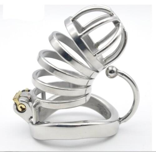Stainless Steel Male Chastity Device,Cock Cage,Penis Cock Lock,Chastity Belt C276 Metal Chastity Cage with Base ArcRing Devices