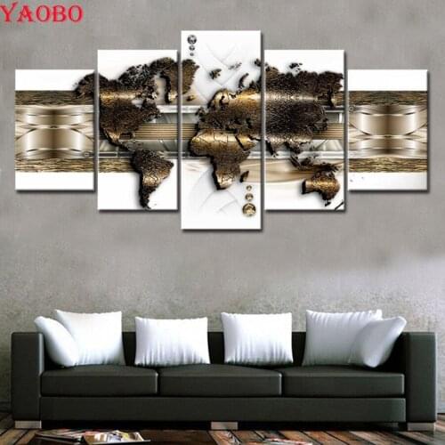 5pcs Full Drill Square Diamond World map 5D DIY Diamond Painting Diamond Embroidery Cross Stitch kits rhinestones Mosaic decor