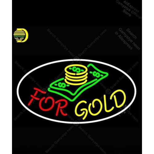 Neon Sign for Cash Logo For Gold Neon Bulb sign handcraft Signboard Hotel Restaurant Neon light Polis Signage Shop Beer Bar Pub