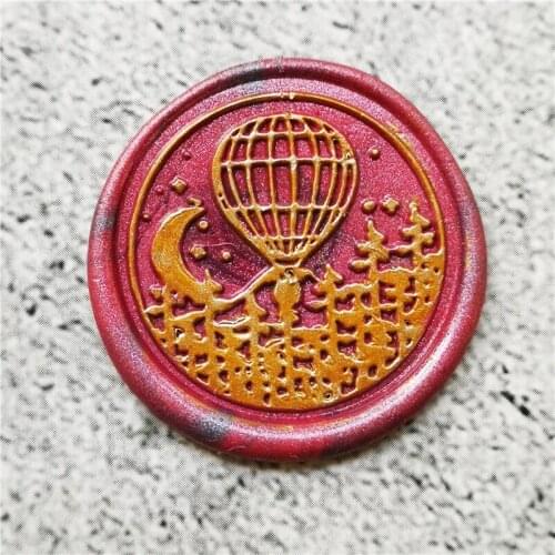 Hot air balloon wax seal stamp moon star head Retro Wood Stamp Sealing Wax Seal Stamp Wedding Decorative sealing Stamp wax seals