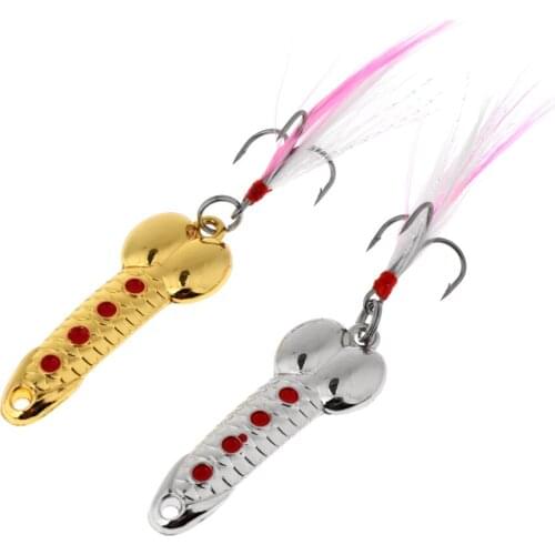 2pcs Metal Wobble Fish Lure Spoon Fishing Sequins Hard Baits Spinners Baits for Fisherman